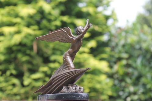 Sculpture, de vlieger art deco - 30 cm - BRONZAGE MARBRE, Antiek en Kunst, Kunst | Designobjecten