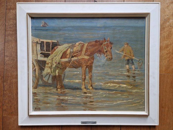 Louis Hartz (1869-1935) - De schelpenvisser, Antiek en Kunst, Kunst | Schilderijen | Klassiek
