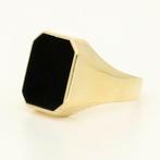 Ring - 14 karaat Geel goud - Onyx, Handtassen en Accessoires, Ringen, Nieuw