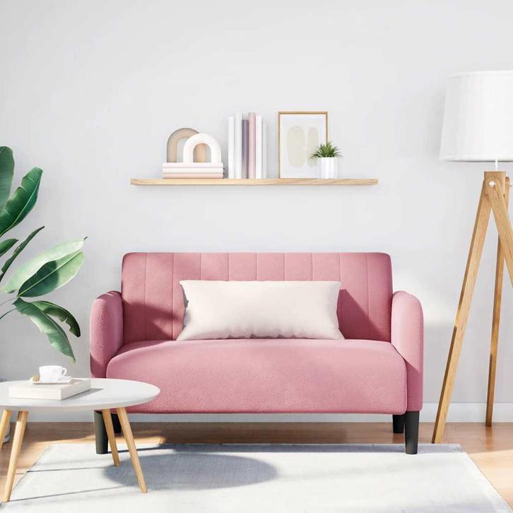 vidaXL Loveseat bank 109 cm fluweel roze, Huis en Inrichting, Zetels | Zetels, Nieuw, Verzenden