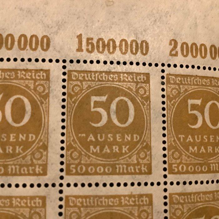 Duitse Rijk 1923 - 50.000 Mark in blok van 8 met plaatfout -, Postzegels en Munten, Postzegels | Europa | Duitsland