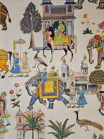 300x280cm! Indiaas textiel met majesteuze olifanten Jaipur, Antiek en Kunst