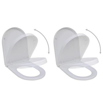 vidaXL Toiletbrillen met soft-close deksels 2 st kunststof, Verzenden