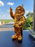 Statue, naughty copper color gnome with middle finger - 30