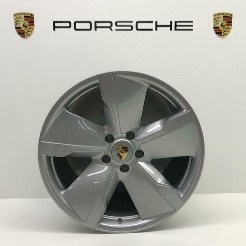Porsche Taycan ORIGINELE 21 ExclusiveDesign GT-zilver velgen, Auto-onderdelen, Banden en Velgen, Velg(en), Nieuw, 21 inch, Personenwagen