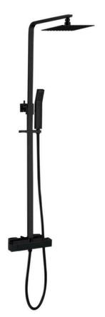 Vierkante thermostatische regendouche-opbouwset Mat Zwart, Huis en Inrichting, Ophalen of Verzenden, Nieuw