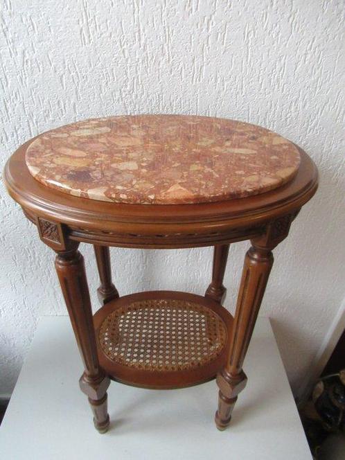 Bijzettafel - Houten bijzettafel met marmer blad - hout en, Antiek en Kunst, Antiek | Overige Antiek