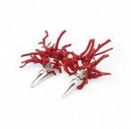 Koraal - Zilver - Oorbellen - Italiaans ambacht, Verzamelen