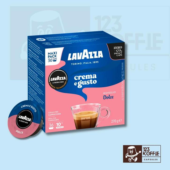 Lavazza Crema e Gusto Dolce capsules A Modo Mio 36 stuks, Electroménager, Accessoires de machine à café, Envoi