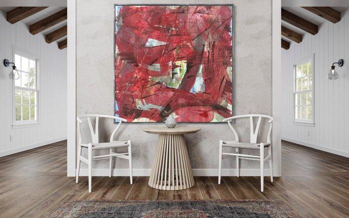 Paolo KOZMA - RED ROAD TRIP - XL, Antiek en Kunst, Kunst | Schilderijen | Modern