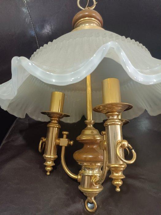 Plafondlamp - Kristal, Messing, Antiek en Kunst, Curiosa en Brocante