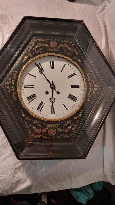 Ossenoog klok - Antiek Hout, Messing - 1850-1900, Antiquités & Art, Antiquités | Horloges