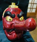 Noh masker - Extra groot houten gesneden Tengu masker, Hout, Antiek en Kunst