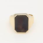 Ring - 14 karaat Geel goud Onyx, Handtassen en Accessoires, Ringen, Nieuw