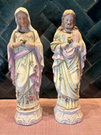 Beeld, Antiek Jezus & Maria Heilig Hart (2) - 34 cm -