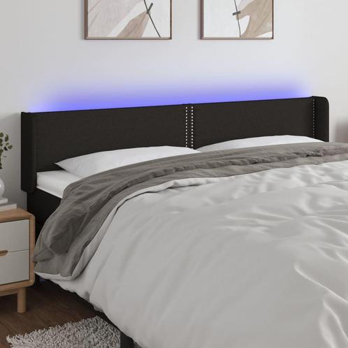 vidaXL Tête de lit à LED Noir 163x16x78/88 cm Tissu, Maison & Meubles, Chambre à coucher | Lits, Neuf, Envoi