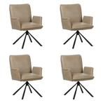 Set van 4 Leren draaibare eetkamerstoelen Elite - Granada, Ophalen of Verzenden