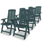 vidaXL Tuinstoelen 6 st verstelbaar kunststof groen, Tuin en Terras, Verzenden, Nieuw