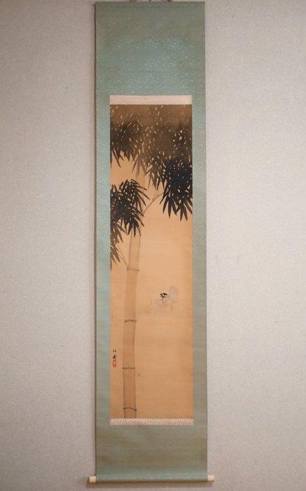 Bamboe en Klein VogeltjeVliegende Mus - hangende rol - Met, Antiquités & Art, Antiquités | Autres Antiquités