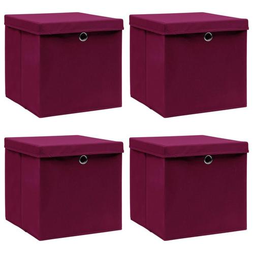 vidaXL Opbergboxen met deksel 4 st 32x32x32 cm stof, Bricolage & Construction, Casiers & Boîtes, Envoi