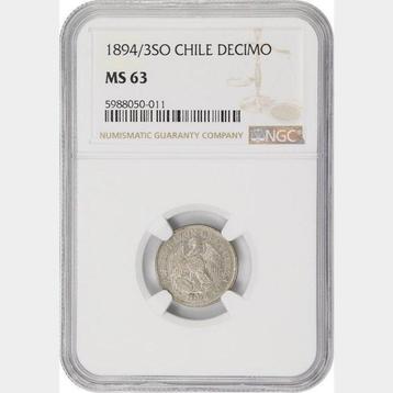Chili. 1 Décimo 1894/3 - NGC MS63