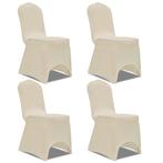 vidaXL Housse de chaise extensible 4 pcs crÃ¨me, Verzenden, Neuf