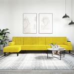vidaXL Slaapbank L-vormig 260x140x70 cm fluweel geel, Huis en Inrichting, Zetels | Zetels, Verzenden, Nieuw