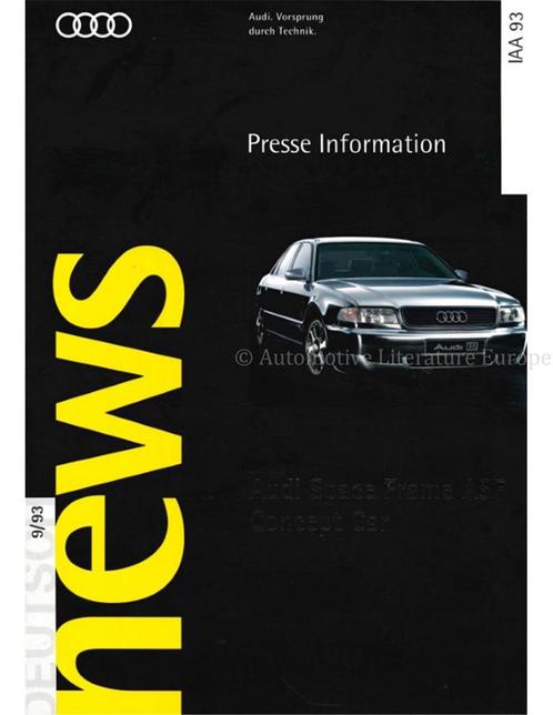 1993 AUDI ASF PERSMAP DUITS, Boeken, Auto's | Folders en Tijdschriften