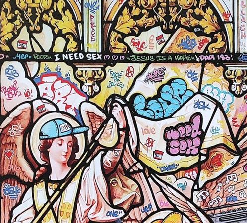 Maxime Blachere - Vitrail et Playboy, Antiek en Kunst, Kunst | Schilderijen | Modern