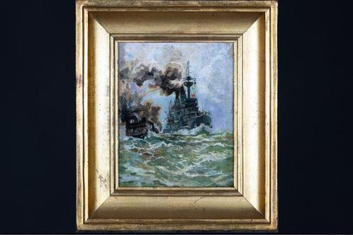 Willy Stower (1864-1931) - De Slag bij Tsushima (NO, Antiek en Kunst, Kunst | Schilderijen | Klassiek