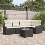 vidaXL Tuin Eettafel Set met kussen met opslag 6 pcs Bruin, Tuin en Terras, Verzenden, Nieuw