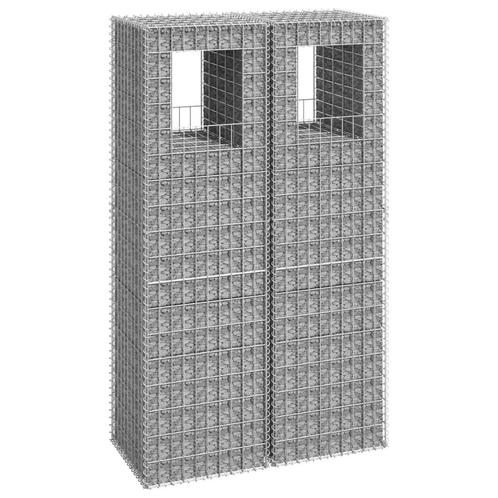 vidaXL Schanskorf palen 2 st 50x50x180 cm ijzer, Tuin en Terras, Palen, Balken en Planken, Nieuw, Verzenden