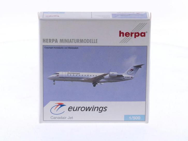 Schaal 1:500 Herpa Canadair Jet Eurowings Reg. D-ALIT #8316, Hobby en Vrije tijd, Modelbouw | Vliegtuigen en Helikopters, Zo goed als nieuw