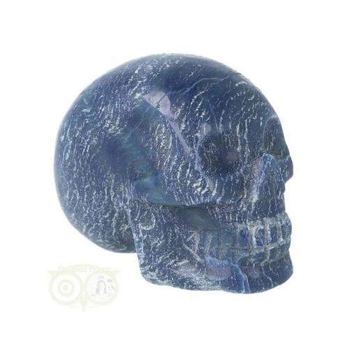 Blauwe kwarts kristallen schedel 606 gram, Handtassen en Accessoires, Edelstenen, Nieuw, Verzenden