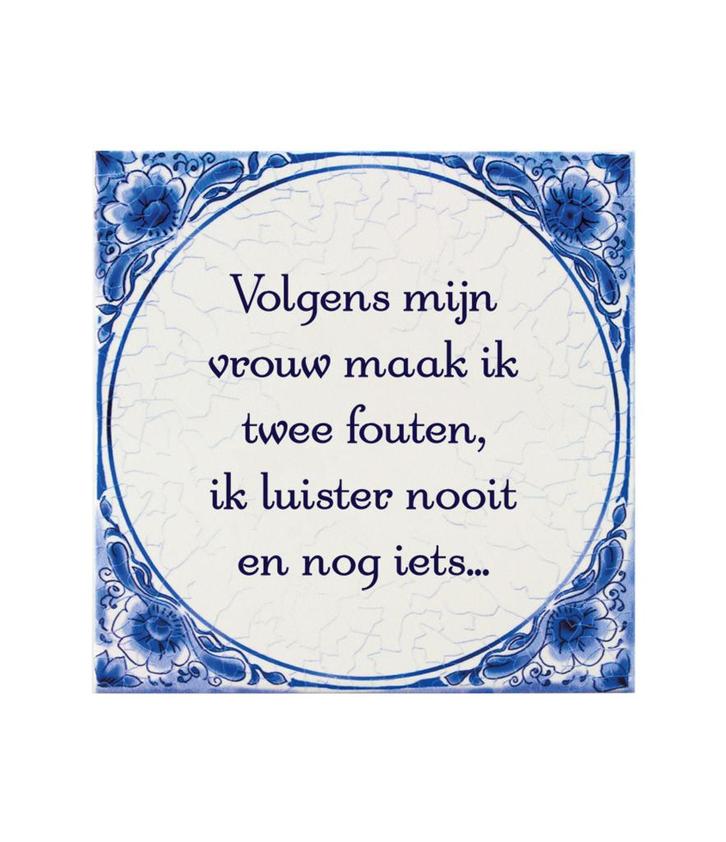 Tegels delfts blauw Twee fouten 15cm, Huis en Inrichting, Woonaccessoires | Schilderijen, Tekeningen en Foto's, Nieuw, Verzenden