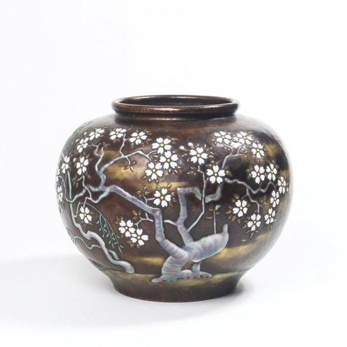 Vaas - Kersenbloesem en Wilgenontwerp Cloisonné Vaasje van, Antiek en Kunst, Antiek | Overige Antiek