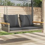 vidaXL Schommelbank met kussens 109x62x40 cm poly rattan, Verzenden, Nieuw