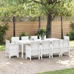 vidaXL Tuin Eettafel Set 11 pcs Wit Polypropyleen, Verzenden