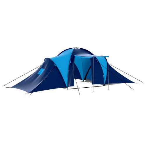 vidaXL Tent 9-persoons donkerblauw en blauw, Caravans en Kamperen, Tenten, Nieuw, Verzenden