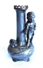 Vaas (2) - Puter tin - Antieke vaasjes