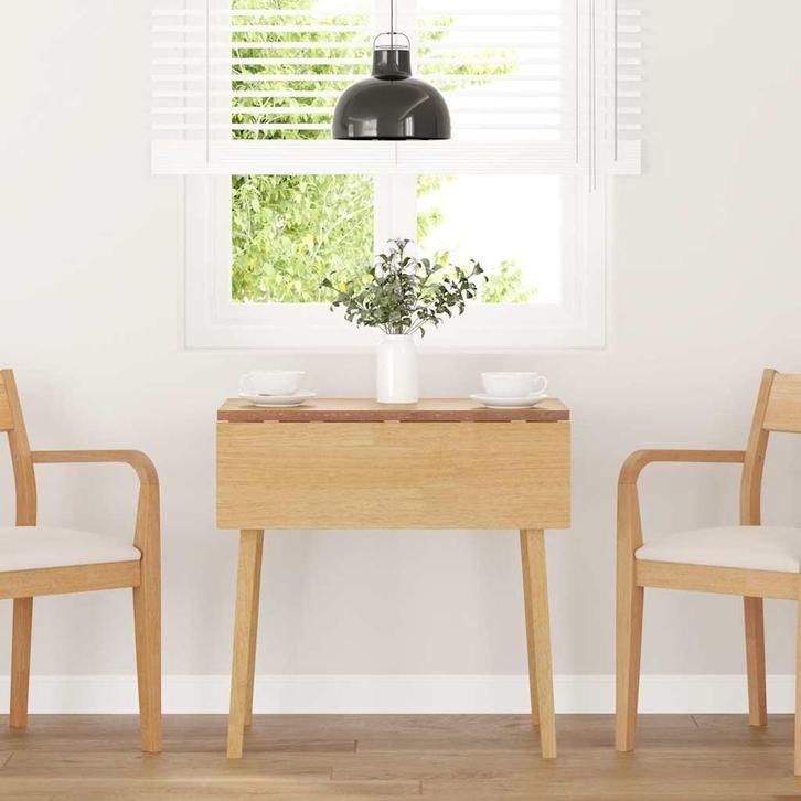 vidaXL Eettafel massief hout naturel rubber, Huis en Inrichting, Tafels | Eettafels, Nieuw, Verzenden