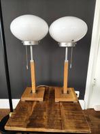 IKEA - Lamp - Läreda - Hout, Glas - Twee tafellampen