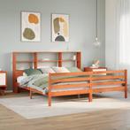 vidaXL Bed met boekenkast zonder matras hout wasbruin, Huis en Inrichting, Slaapkamer | Bedden, Verzenden, Nieuw
