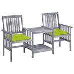 vidaXL Tuinstoelen met tafeltje en kussens massief, Verzenden, Nieuw