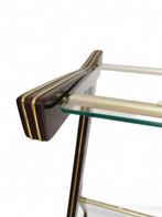 Trolley - Mahonie, Messing, Glas - mahonie messing gerookt
