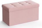 Opvouwbare bank - hocker - poef - roze - 76 cm lang - 2, Huis en Inrichting, Zetels | Voetbanken en poefs, Verzenden, Nieuw