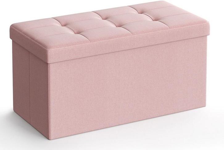 Opvouwbare bank - hocker - poef - roze - 76 cm lang - 2, Huis en Inrichting, Zetels | Voetbanken en poefs, Verzenden