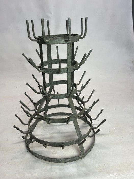 Wijnrek - Smeedijzer - orgineel flessendroogrek, Antiek en Kunst, Curiosa en Brocante