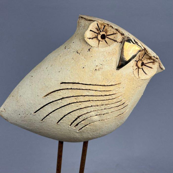 Ewa Budzowska - big -OWL- decorated by 24 carat gold, Antiquités & Art, Art | Objets design