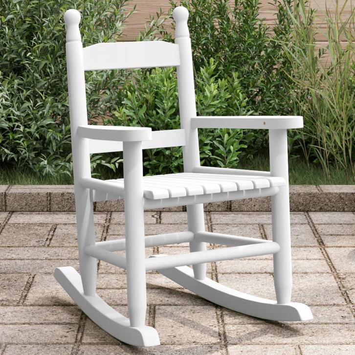 vidaXL Schommelstoel voor kinderen massief populierenhout, Huis en Inrichting, Stoelen, Nieuw, Verzenden